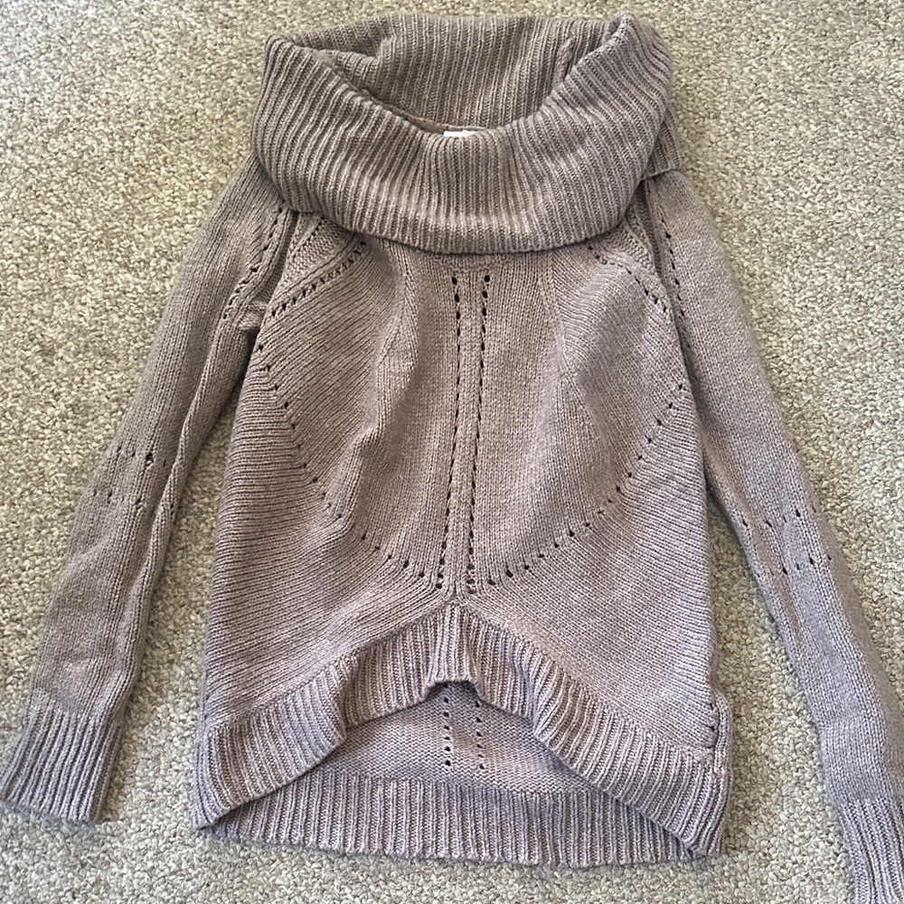 LOFT Heathered Cowl Neck Sweater